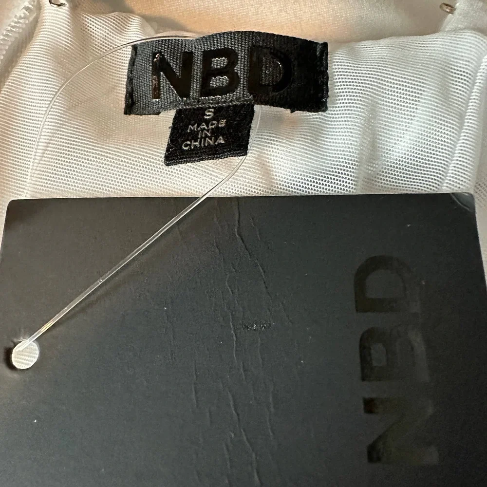 NBD White Mini Slip Dress SMALL Cocktail Bodycon Graduation Revolve $168 NEW - Picture 8 of 8